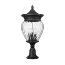 Z-Lite Davina 4 Light 12" Outdoor Pier Mounted Fixture - 5016PHBR-553PM-BK 2