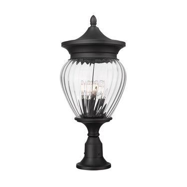 Z-Lite Davina 4 Light 12" Outdoor Pier Mounted Fixture - 5016PHBR-553PM-BK 2