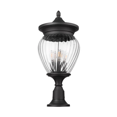 Z-Lite Davina 4 Light 12" Outdoor Pier Mounted Fixture - 5016PHBR-553PM-BK 4