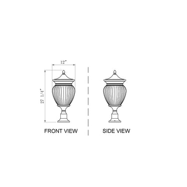 Z-Lite Davina 4 Light 12" Outdoor Pier Mounted Fixture - 5016PHBR-553PM-BK 7