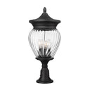 Z-Lite Davina 4 Light 12" Outdoor Pier Mounted Fixture - 5016PHBR-553PM-BK 
