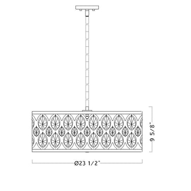 Z-Lite Dealey 19.25" 5 Light Chandelier 20