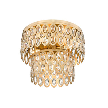 Z-Lite Dealey 5 Light Flush Mount in Heirloom Brass Finish 1