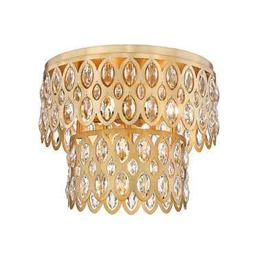 Z-Lite Dealey 5 Light Flush Mount in Heirloom Brass Finish 2