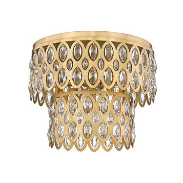 Z-Lite Dealey 5 Light Flush Mount in Heirloom Brass Finish 4