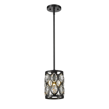 Z-Lite Dealey 6.25" 1 Light Pendant in Matte Black Finish 1