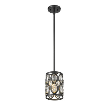 Z-Lite Dealey 6.25" 1 Light Pendant in Matte Black Finish 2