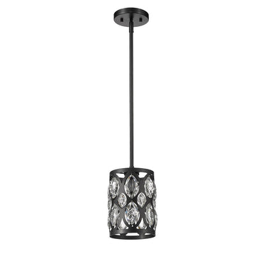 Z-Lite Dealey 6.25" 1 Light Pendant in Matte Black Finish 4