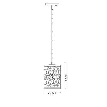 Z-Lite Dealey 6.25" 1 Light Pendant in Matte Black Finish 7