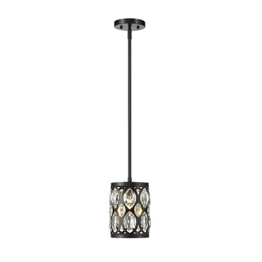 Z-Lite Dealey 6.25" 1 Light Pendant in Matte Black Finish 