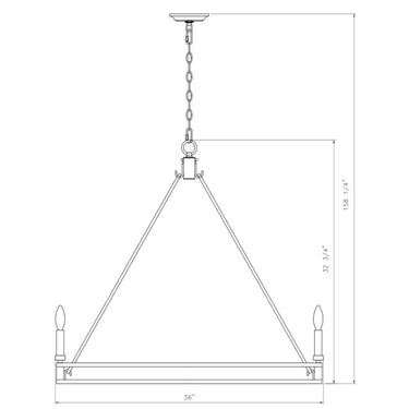 Z-Lite Dennison 36" 8 Light Chandelier 13