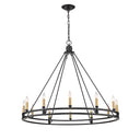 Z-Lite Dennison 47.75" 12 Light Chandelier in Matte Black Finish 3