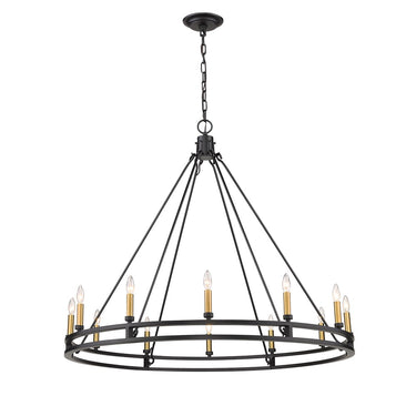 Z-Lite Dennison 47.75" 12 Light Chandelier in Matte Black Finish 3