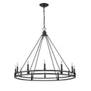 Z-Lite Dennison 47.75" 12 Light Chandelier in Matte Black Finish 4