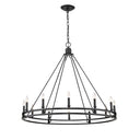 Z-Lite Dennison 47.75" 12 Light Chandelier in Matte Black Finish 