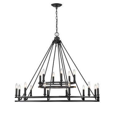 Z-Lite Dennison 47.75" 18 Light Chandelier in Matte Black Finish 1