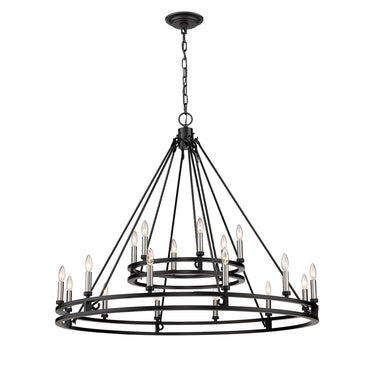 Z-Lite Dennison 47.75" 18 Light Chandelier in Matte Black Finish 2