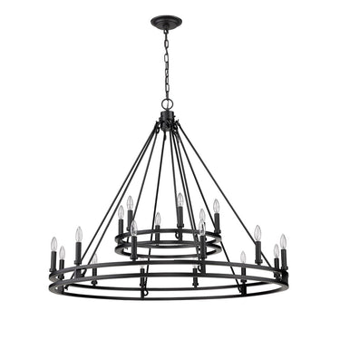 Z-Lite Dennison 47.75" 18 Light Chandelier in Matte Black Finish 3