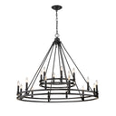 Z-Lite Dennison 47.75" 18 Light Chandelier in Matte Black Finish 