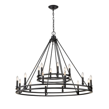 Z-Lite Dennison 47.75" 18 Light Chandelier in Matte Black Finish 