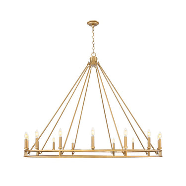 Z-Lite Dennison 59.75" 16 Light Chandelier in Signature Brass Finish 1