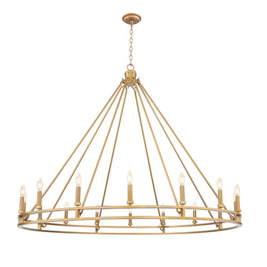 Z-Lite Dennison 59.75" 16 Light Chandelier in Signature Brass Finish 
