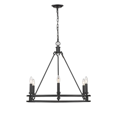 Z-Lite Dennison 6 Light Chandelier in Matte Black Finish 1
