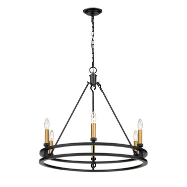 Z-Lite Dennison 6 Light Chandelier in Matte Black Finish 2