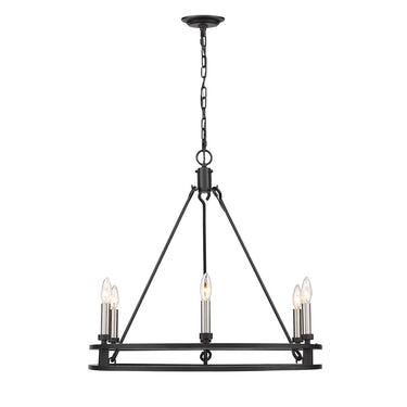 Z-Lite Dennison 6 Light Chandelier in Matte Black Finish 3