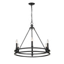 Z-Lite Dennison 6 Light Chandelier in Matte Black Finish 