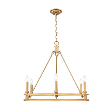 Z-Lite Dennison 6 Light Chandelier in Signature Brass Finish 1