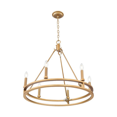 Z-Lite Dennison 6 Light Chandelier in Signature Brass Finish 2