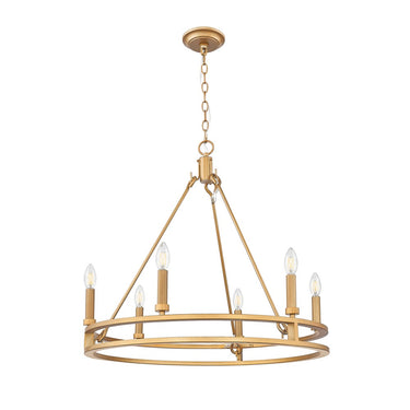 Z-Lite Dennison 6 Light Chandelier in Signature Brass Finish 4
