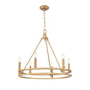 Z-Lite Dennison 6 Light Chandelier in Signature Brass Finish 