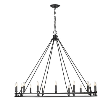 Z-Lite Dennison 60.25" 16 Light Chandelier in Matte Black Finish 1