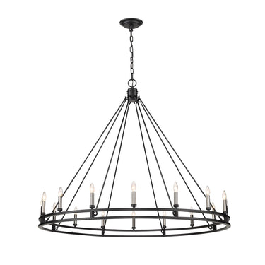 Z-Lite Dennison 60.25" 16 Light Chandelier in Matte Black Finish 3