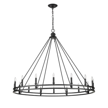 Z-Lite Dennison 60.25" 16 Light Chandelier in Matte Black Finish 4