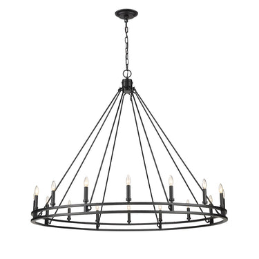 Z-Lite Dennison 60.25" 16 Light Chandelier in Matte Black Finish 