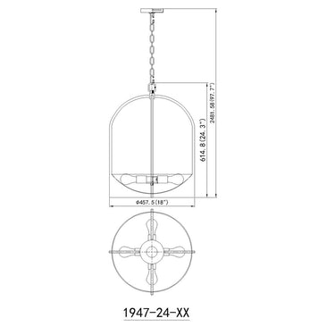 Z-Lite Devon 18" 4 Light Pendant 7