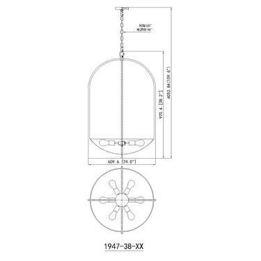 Z-Lite Devon 24" 6 Light Chandelier 7