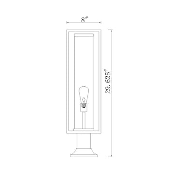 Z-Lite Dunbroch 1 Light 8" Outdoor Pier Mounted Fixture - 584PHBR-553PM 4