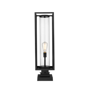 Z-Lite Dunbroch 1 Light 8" Outdoor Pier Mounted Fixture - 584PHBS-SQPM-BK 1
