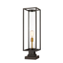 Z-Lite Dunbroch 1 Light 8" Outdoor Pier Mounted Fixture - 584PHBS-SQPM-BK 8