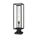 Z-Lite Dunbroch 1 Light 8" Outdoor Pier Mounted Fixture - 584PHBS-SQPM-BK 