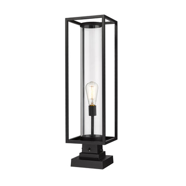 Z-Lite Dunbroch 1 Light 8" Outdoor Pier Mounted Fixture - 584PHBS-SQPM-BK 