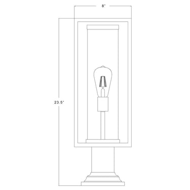 Z-Lite Dunbroch 1 Light 8" Outdoor Pier Mounted Fixture - 584PHMR-533PM-BK 7