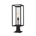 Z-Lite Dunbroch 1 Light 8" Outdoor Pier Mounted Fixture - 584PHMR-533PM-BK 