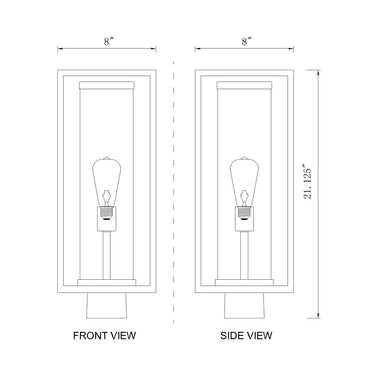 Z-Lite Dunbroch 1 Light 8" Outdoor Post Mount Fixture 5