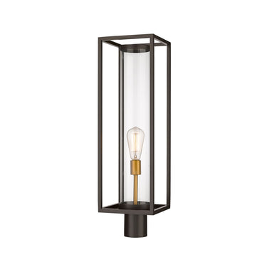 Z-Lite Dunbroch 1 Light 8" Outdoor Post Mount Fixture - 584PHBR-DBZ-OBS 1