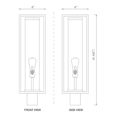 Z-Lite Dunbroch 1 Light 8" Outdoor Post Mount Fixture - 584PHBR-DBZ-OBS 5